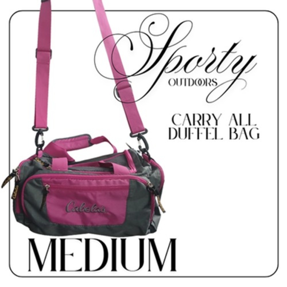 Cabela's Gray Pink 14" Sporty Outdoors Medium Carry All Duffel Bag Women Travel